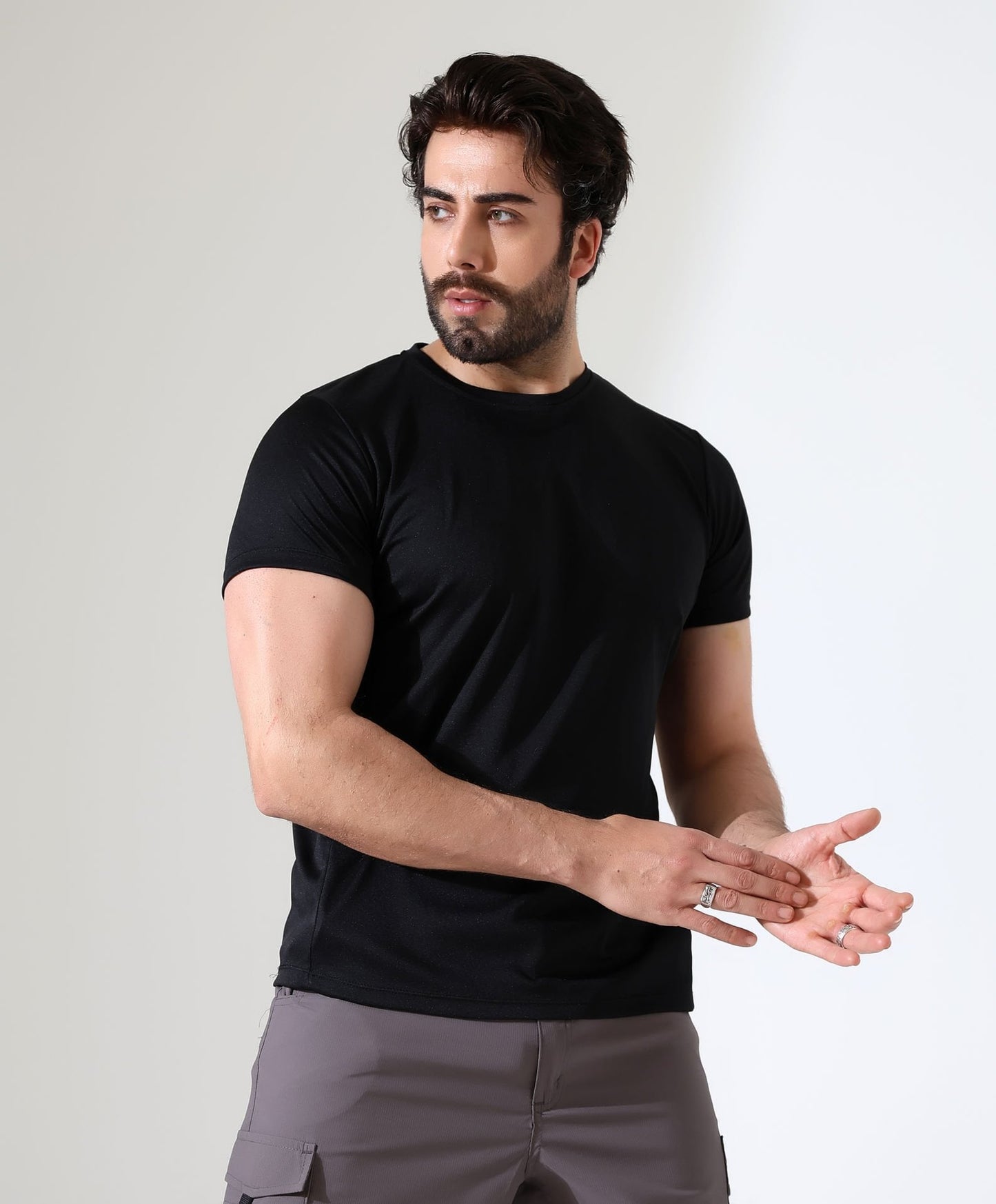 Erkek Outdoor T-shirt Siyah
